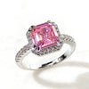 Wholesale Women's Copper Geometric Zircon Microinlaid Square Ring And Bracelet