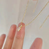 Wholesale Women's Copper Geometric Zircon Necklace With O Word Chain