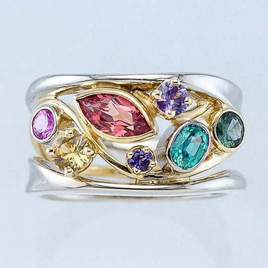 Wholesale Women's Copper Geometric Zircon Ring For Summer