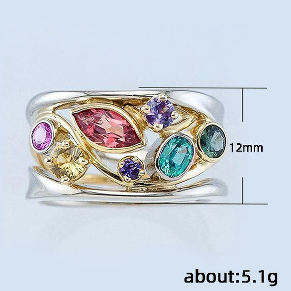 Wholesale Women's Copper Geometric Zircon Ring For Summer