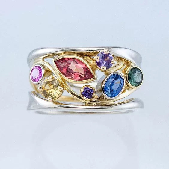 Wholesale Women's Copper Geometric Zircon Ring For Summer