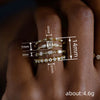 Wholesale Women's Copper Geometric Zircon Ring Fourpiece Set Highend Jewelry