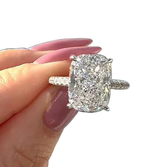 Wholesale Women's Copper Geometric Zircon Ring Light Luxury Simple Style Rectline Thin Circle Exaggerated Super Flash