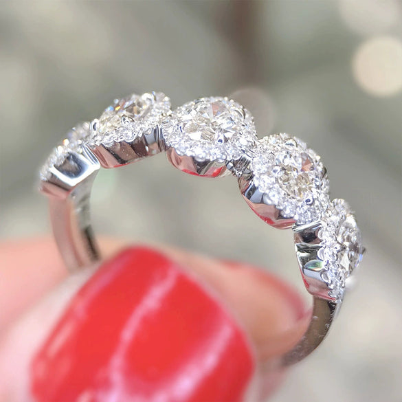 Wholesale Women's Copper Geometric Zircon Ring