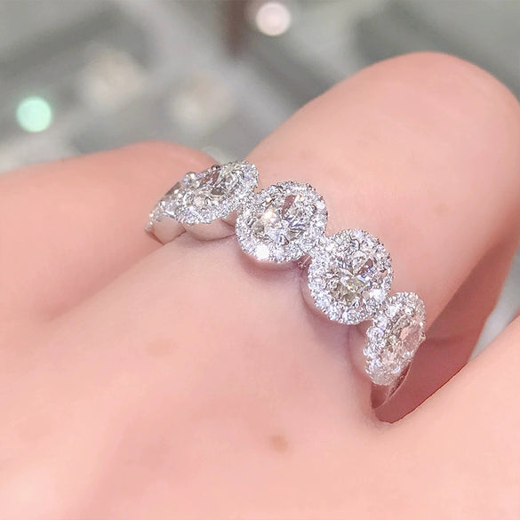 Wholesale Women's Copper Geometric Zircon Ring