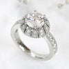 Wholesale Women's Copper Geometric Zircon Sunflower Snow Flower Fashion Finger Ring