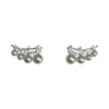 Wholesale Women's Copper Geometric Zircon Wings Pearl Earrings Electroplated Light Luxury Minimalist Design