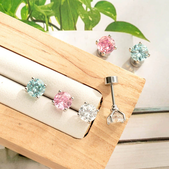 Wholesale Women's Copper Geometric Zirconia Cartilage Piercing Jewelry