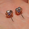 Wholesale Women's Copper Geometric Zirconia Earrings Romantic Exquisite Lady Jewelry