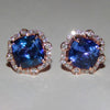Wholesale Women's Copper Geometric Zirconia Earrings Romantic Exquisite Lady Jewelry