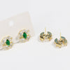 Wholesale Women's Copper Geometric Zirconia Earrings Simple Light Luxury Trendy Design