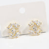 Wholesale Women's Copper Geometric Zirconia Earrings Simple Light Luxury Trendy Design