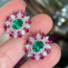 Wholesale Women's Copper Geometric Zirconia Earrings