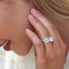 Wholesale Women's Copper Geometric Zirconia Inlaid Ring Highend Design Jewelry