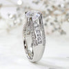 Wholesale Women's Copper Geometric Zirconia Inlaid Ring Highend Design Jewelry