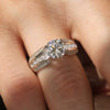 Wholesale Women's Copper Geometric Zirconia Inlaid Ring Highend Design Jewelry