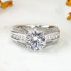 Wholesale Women's Copper Geometric Zirconia Inlaid Ring Highend Design Jewelry