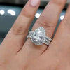 Wholesale Women's Copper Geometric Zirconia Inlaid Water Drop Design Ring Set Jewelry