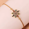 Wholesale Women's Copper Gold Plated Geometric Bracelet With Turtle Shell And Devil's Eye Mixed Color Zircon