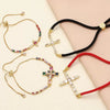 Wholesale Women's Copper Gold Plated Geometric Cross Bracelet With Zircon