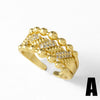 Wholesale Women's Copper Gold Plated Geometric Ushaped Love Ring