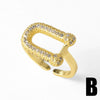 Wholesale Women's Copper Gold Plated Geometric Ushaped Love Ring