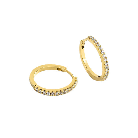 Wholesale Women's Copper Gold Plated Micro Inlaid Zircon Round Geometric Earrings Jewelry