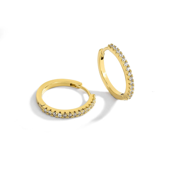 Wholesale Women's Copper Gold Plated Micro Inlaid Zircon Round Geometric Earrings Jewelry