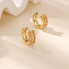 Wholesale Women's Copper Gold Plated Micropaved Colored Diamond Hoop Earrings