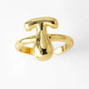 Wholesale Women's Copper Gold Plated Minimalist Letter Opening Ring