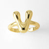 Wholesale Women's Copper Gold Plated Minimalist Letter Opening Ring