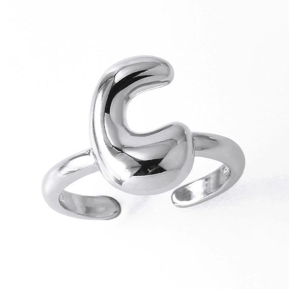 Wholesale Women's Copper Gold Plated Minimalist Letter Opening Ring
