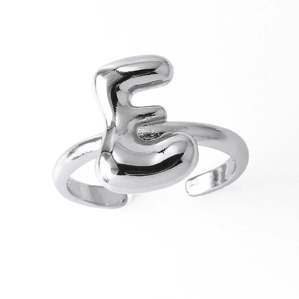 Wholesale Women's Copper Gold Plated Minimalist Letter Opening Ring