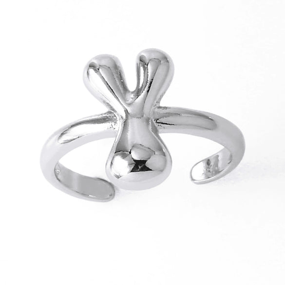 Wholesale Women's Copper Gold Plated Minimalist Letter Opening Ring