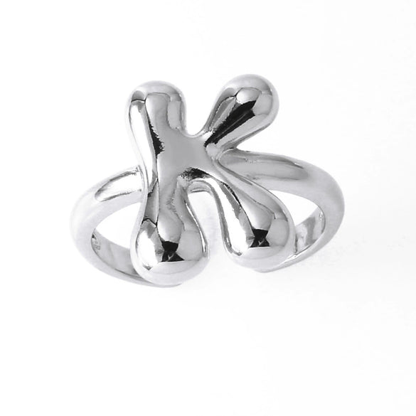 Wholesale Women's Copper Gold Plated Minimalist Letter Opening Ring