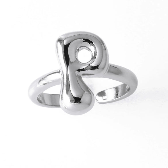 Wholesale Women's Copper Gold Plated Minimalist Letter Opening Ring