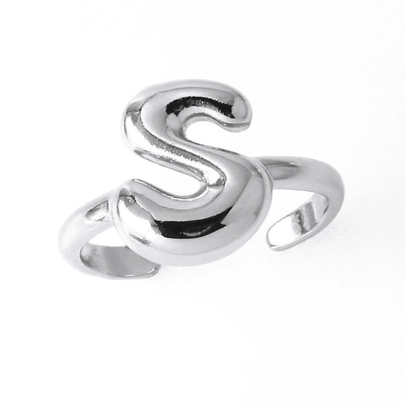 Wholesale Women's Copper Gold Plated Minimalist Letter Opening Ring