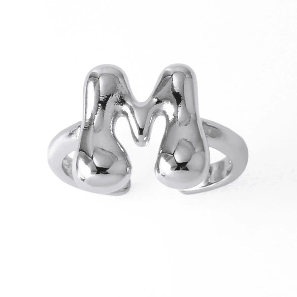 Wholesale Women's Copper Gold Plated Minimalist Letter Opening Ring