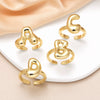 Wholesale Women's Copper Gold Plated Minimalist Letter Opening Ring