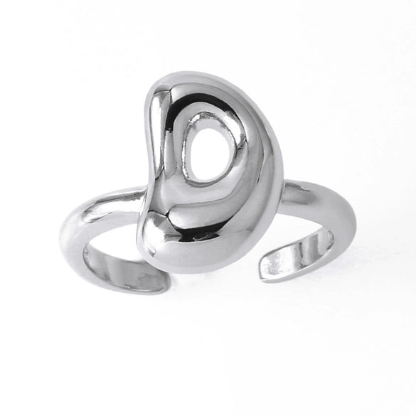 Wholesale Women's Copper Gold Plated Minimalist Letter Opening Ring