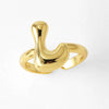 Wholesale Women's Copper Gold Plated Minimalist Letter Opening Ring