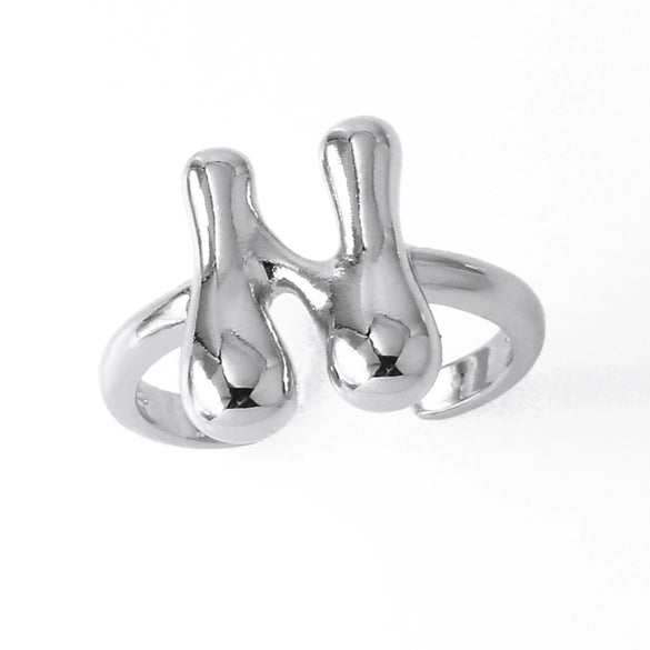 Wholesale Women's Copper Gold Plated Minimalist Letter Opening Ring