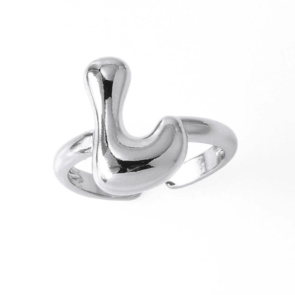 Wholesale Women's Copper Gold Plated Minimalist Letter Opening Ring