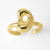 Wholesale Women's Copper Gold Plated Minimalist Letter Opening Ring