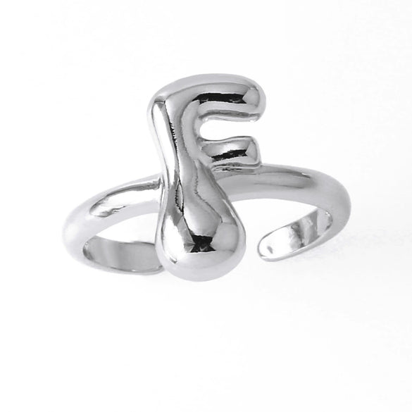 Wholesale Women's Copper Gold Plated Minimalist Letter Opening Ring