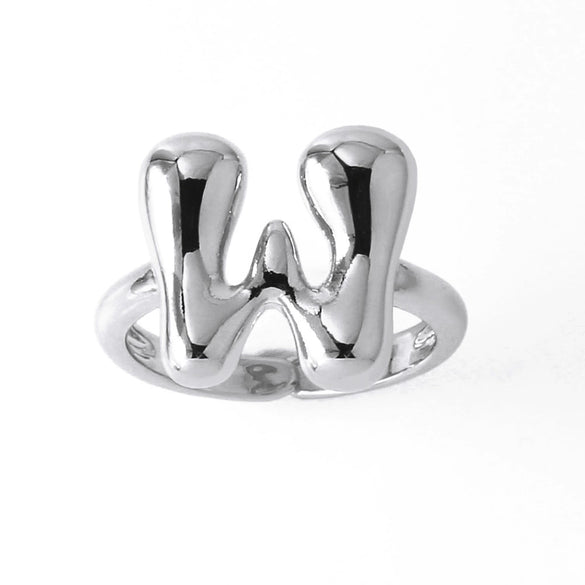 Wholesale Women's Copper Gold Plated Minimalist Letter Opening Ring