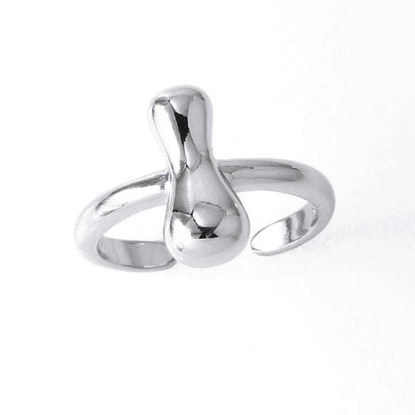 Wholesale Women's Copper Gold Plated Minimalist Letter Opening Ring