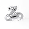 Wholesale Women's Copper Gold Plated Minimalist Letter Opening Ring