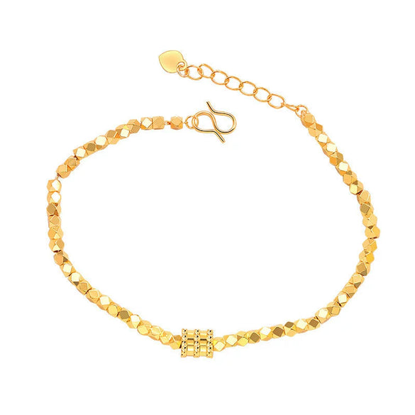 Wholesale Women's Copper Goldplated Disco Beads Broken Gold Bracelet With Electroplating
