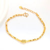 Wholesale Women's Copper Goldplated Disco Beads Broken Gold Bracelet With Electroplating
